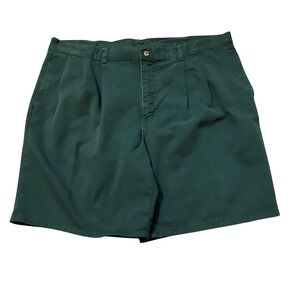 Duck Head Mens Pleated Chino Shorts Hunter Green Cotton Twill Size 42